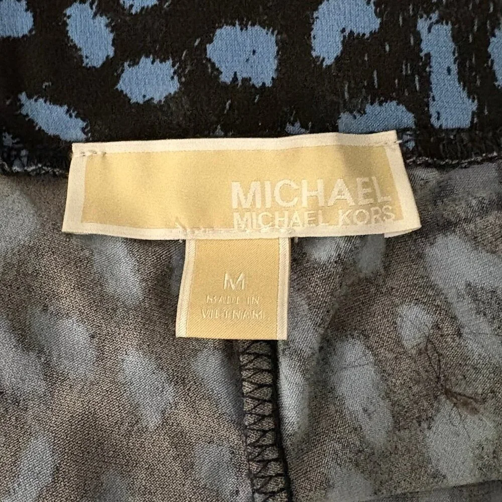Michael Kors Wide Leg Black‎ Blue Flowy Pants Medium